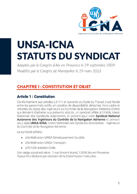 Statuts - UNSA-ICNA