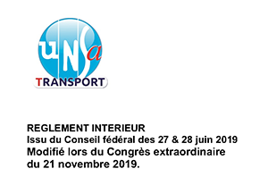 Règlement Intérieur de l'UNSA Transport